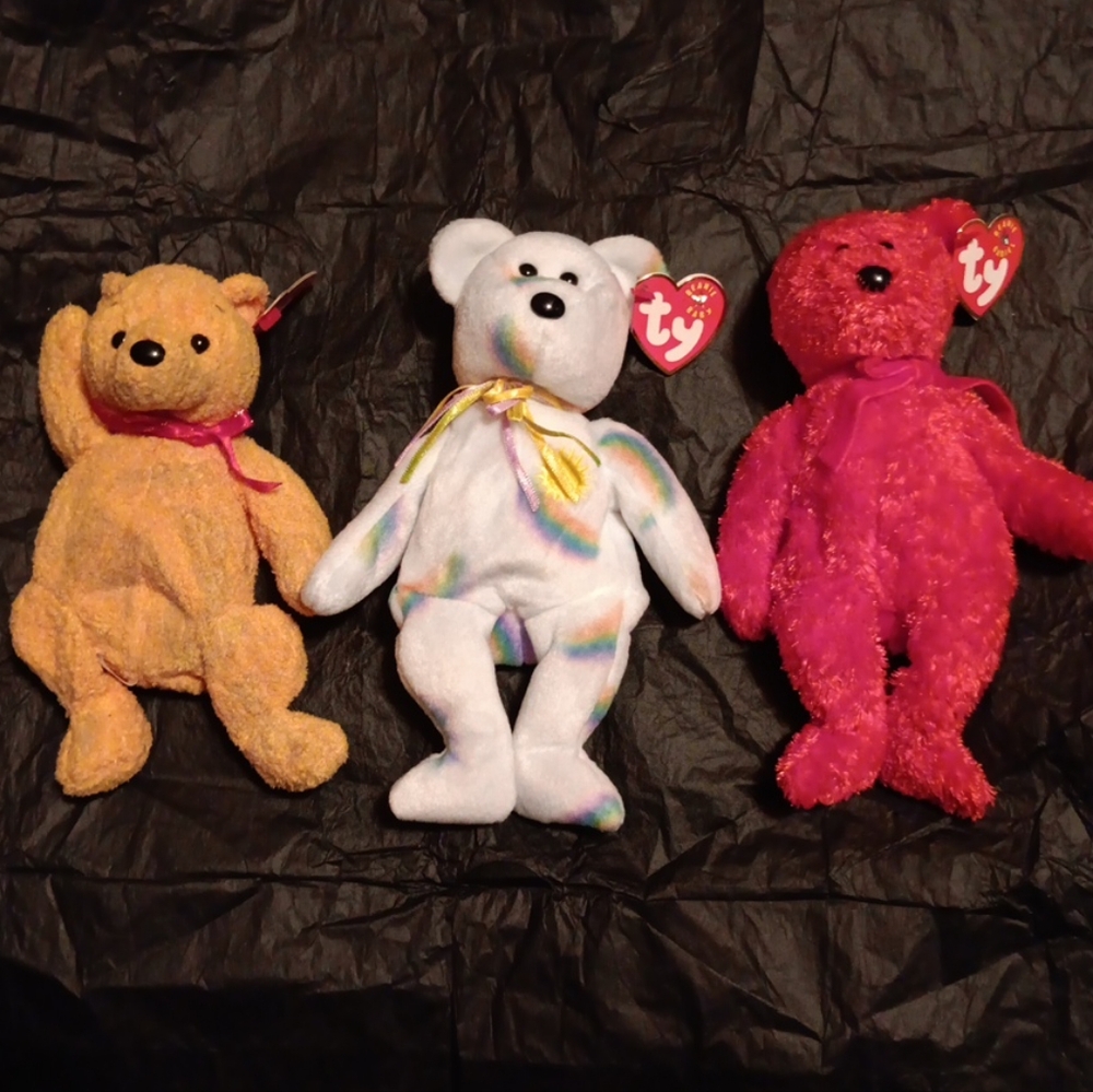 NWT TY BEANIE BABIES POOSIE, SIZZLE & CHEERY